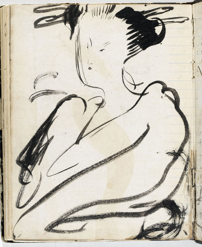 Edouard Vuillard. Figure japonaise. Carnet de dessin. Ms 5396. © RMN-Grand Palais (Institut de France) / Gérard Blot